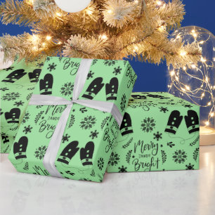 Enkel julstämning och Bright Mittens Grönt Presentpapper