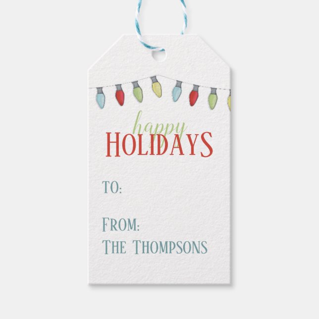 Enkel julsträng Ljus minimalistisk till från Presentetikett (Framsidan)