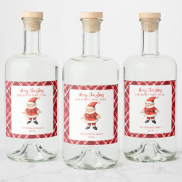 Enkel Jultomten Red-jul Spritflaskor Etikett