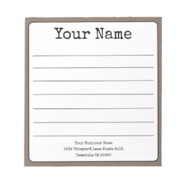 Enkel kaffebrun retro med ditt namn på linjerad anteckningsblock