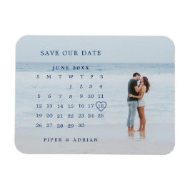 Enkel kalender fotobryllup Spara datum Magnet