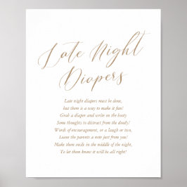 Enkel kallgrafi Babyskor Sent nattblöjor Poster