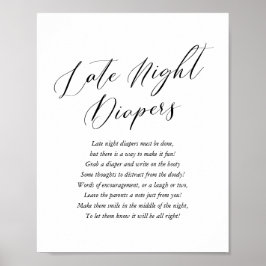 Enkel kallgrafi Babyskor Sent nattblöjor Poster