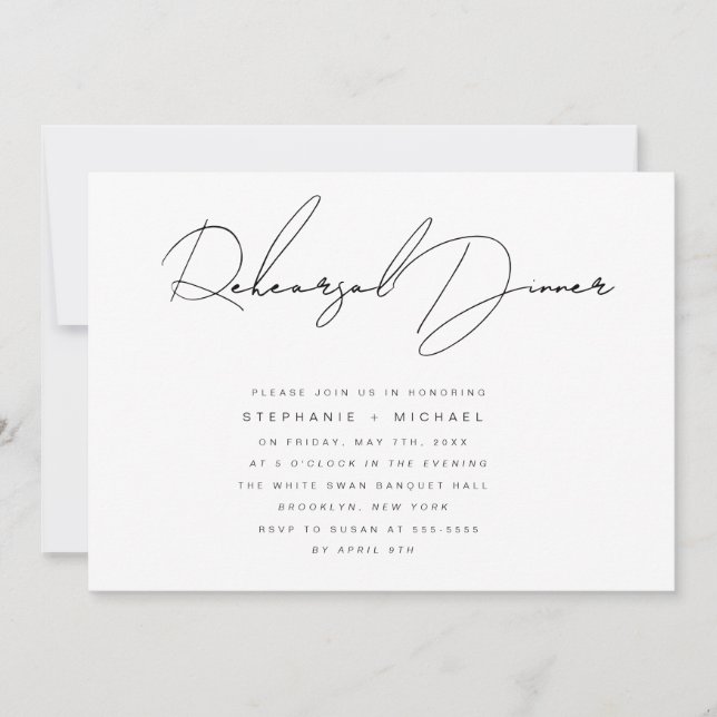 Enkel kallgrafi - inbjudan till repetitionsmiddag (Framsida)