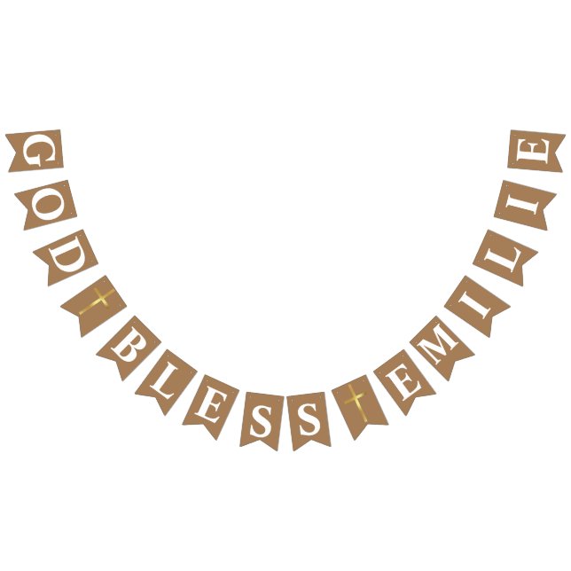 Enkel kalligrafi-baptism första komunion vimplar (Alla)