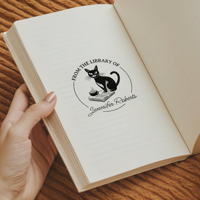 Enkel kalligrafi, bibliotekskattbok  stämpel (Skapare uppladdad)