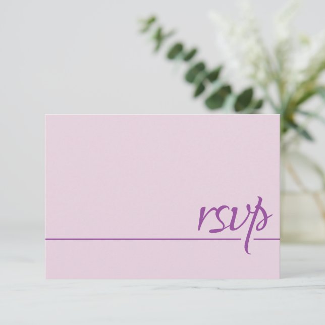 Enkel Kalligrafi Bröllops RSVP Rosa  OSA Kort (Stående Fram)