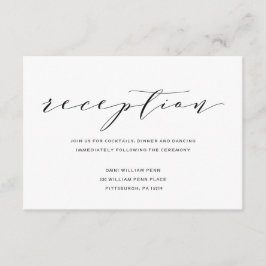 Enkel Kalligrafi Bröllopsmottagning Kort