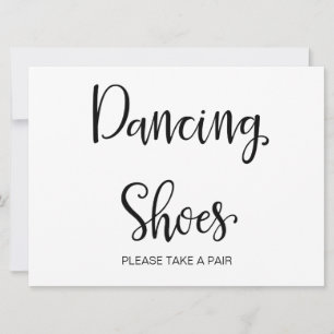 Enkel kalligrafi Bröllopsskylt "Dancing Shoes"