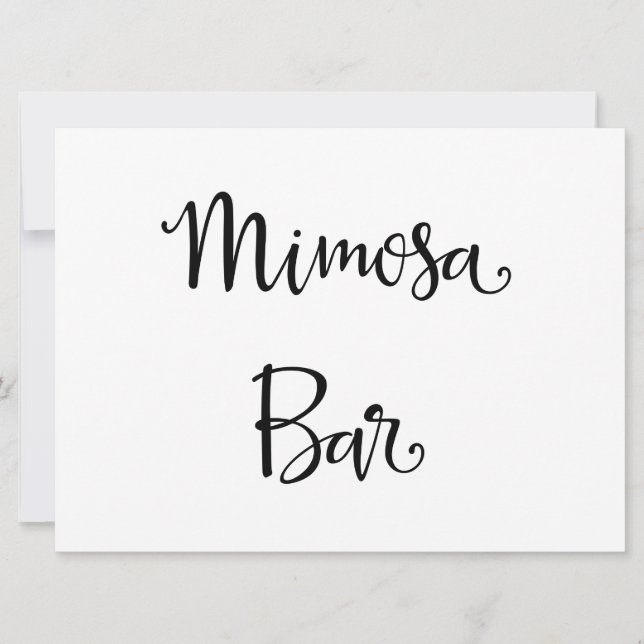 Enkel kalligrafi | Bröllopsskylt för Mimosa Bar Inbjudningar (Framsida)