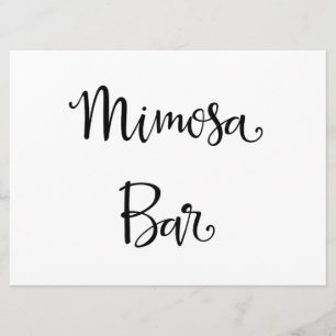 Enkel kalligrafi Bröllopsskylt för Mimosa Bar Inbjudningar