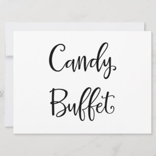 Enkel kalligrafi   "Candybuffé" vigselskylt