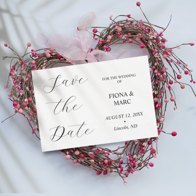 Enkel kalligrafi elegant save the date-kort spara datumet (Skapare uppladdad)
