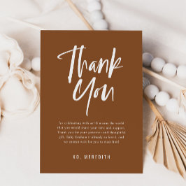 Enkel kalligrafi Könsneutral baby shower Tack Kort