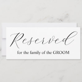 Enkel kalligrafi reserverad för familjen bröllop b inbjudningar