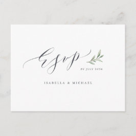 Enkel kalligrafi, rustisk grey-bröllop OSA Inbjudan Vykort