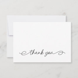 Enkel kalligrafi svart vit tacksamhetskort tack kort