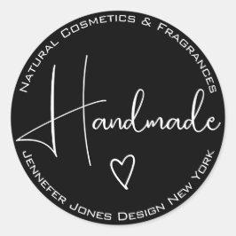 Enkel kalligrafi, svartvitt, handgjorda etiketter