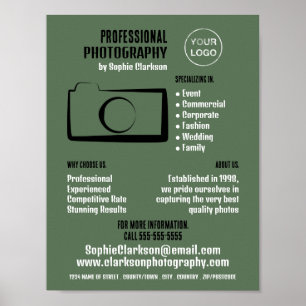 Enkel kameraikon, fotograf, fotouthyrning poster