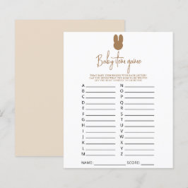 Enkel kanin Baby Sak Spel. Baby Shower Spel