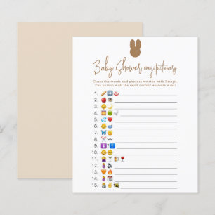 Enkel kanin Emoji bildspel baby shower