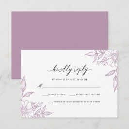 Enkel känslig Blommigt Bröllop Lavender OSA Kort