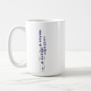 Enkel känslig Fransk Lavender Bröllop Initialer Kaffemugg