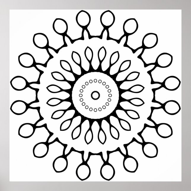 Enkel kantlinjefärgning Tribal ramdesign Poster (Framsidan)