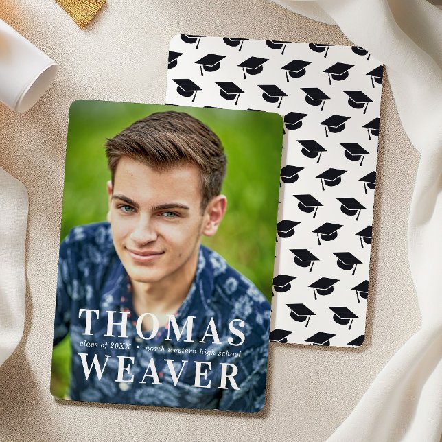 Enkel kapsel Mönster med Namn och Photo Studenten Meddelande (Skapare uppladdad)