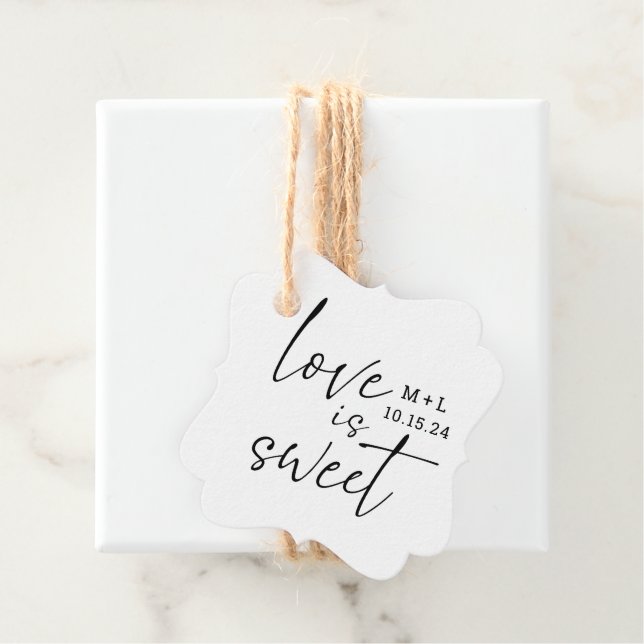 Enkel Kärlek är Sweet Calligraphy Bröllop Gåvor Etiketter (På plats)