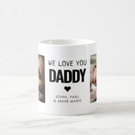 Enkel Kärlek Du pappa Heart 2 Photo Fars dag Kaffemugg