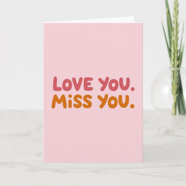 Enkel kärlek Miss You Text-kort Kort (Framsida)