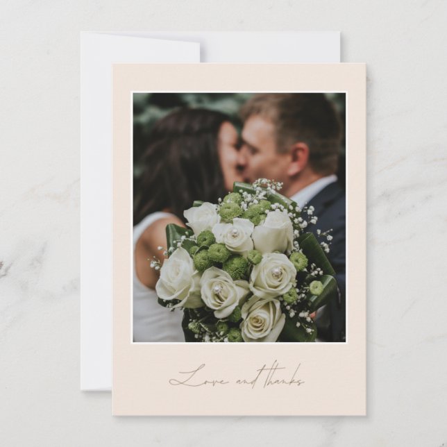 Enkel Kärlek-tack, Photo Bröllop Tack (Framsida)