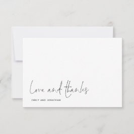 Enkel Kärlek-tack-skript Photo Bröllop Tack Anteckningskort