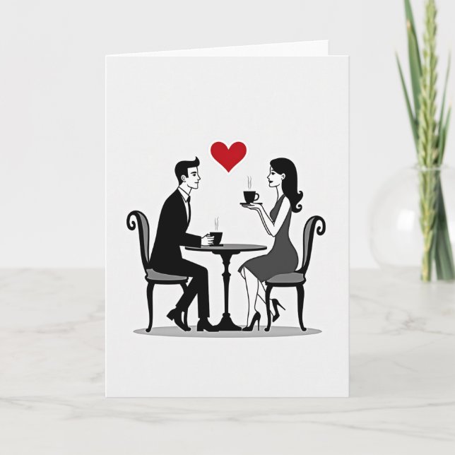 Enkel Kärleks Kaffe Kort (Framsida)