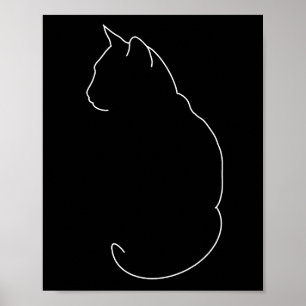 Enkel kattlinje Teckning Poster