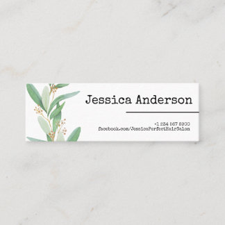Enkel klar chic blom- frisörskönhetsalong mini visitkort