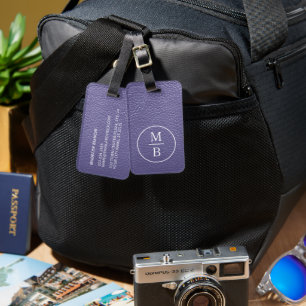 Enkel klass Periwinkle Blue Lila Leather-utseende Bagagebricka