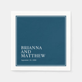 Enkel klassisk Dubbla Ram i marinblå och vit marin Pappersservett