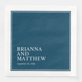 Enkel klassisk Dubbla Ram i marinblå och vit marin Pappersservett