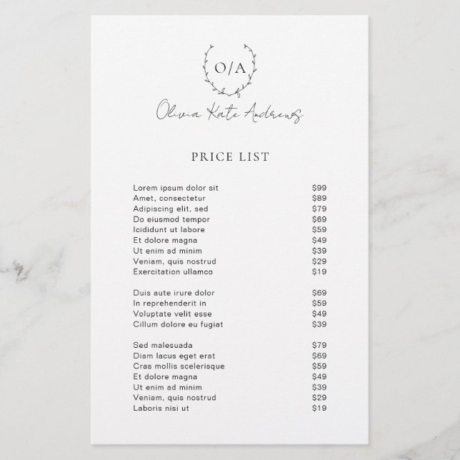 Enkel klassisk Elegant av andedräkt i monogram (Framsida)