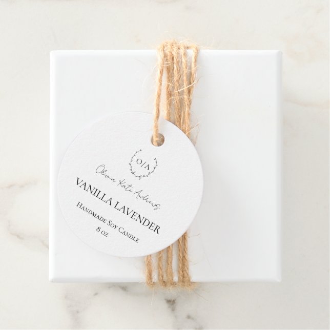 Enkel klassisk Elegant av andedräkt i monogram Gåvor Etiketter (På plats)