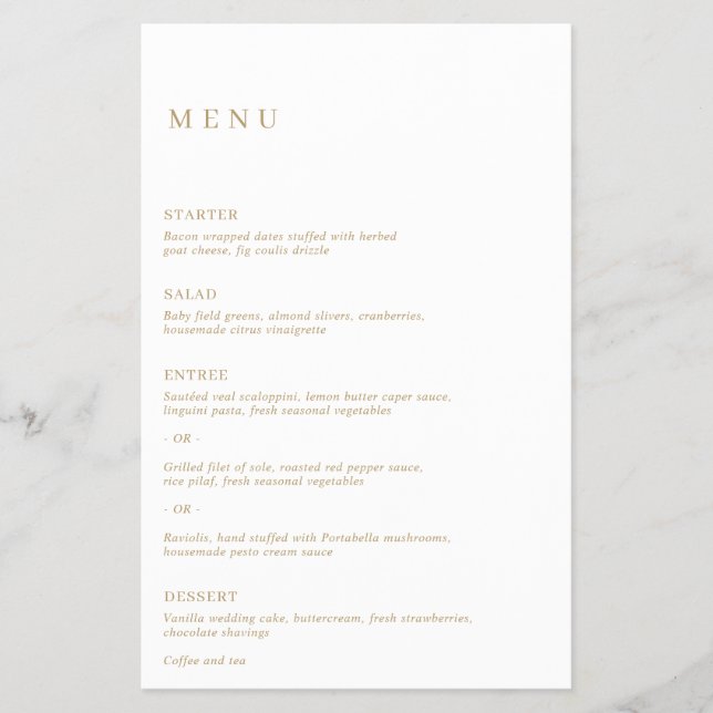 Enkel klassisk Elegant Guld Modern Budget Bröllop Flygblad (Framsidan)