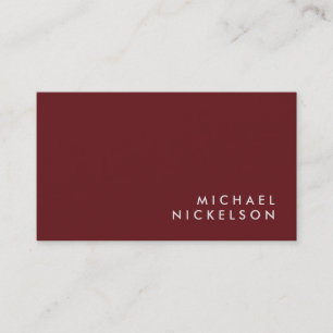 Enkel klassisk Elegant Namn i Burgundy Visitkort