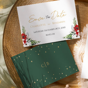 Enkel klassisk jul Bröllop Spara Datumet