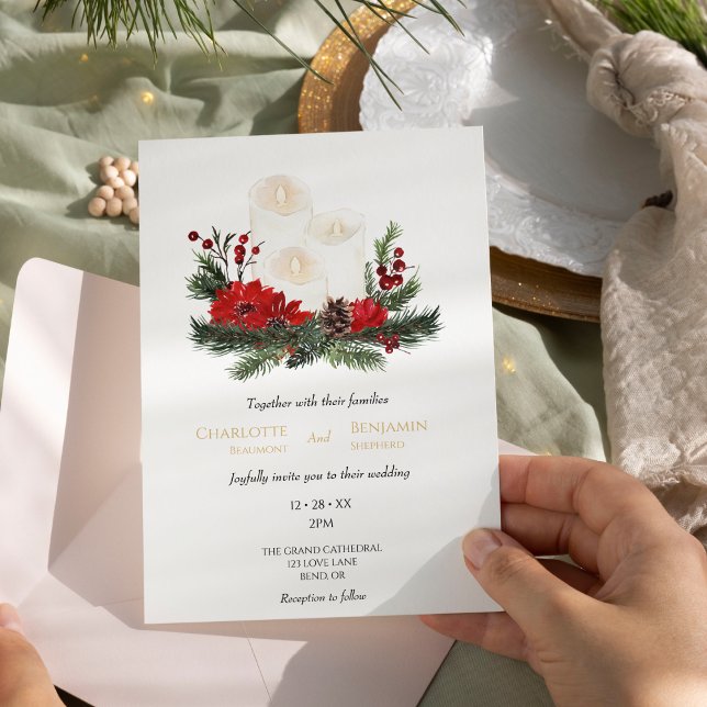 Enkel klassisk jultid Modern Minimal Bröllop Inbjudningar (Skapare uppladdad)