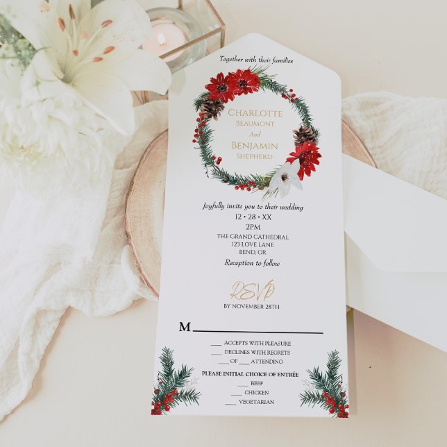 Enkel klassisk jultomte Modern Menu Bröllop (Skapare uppladdad)