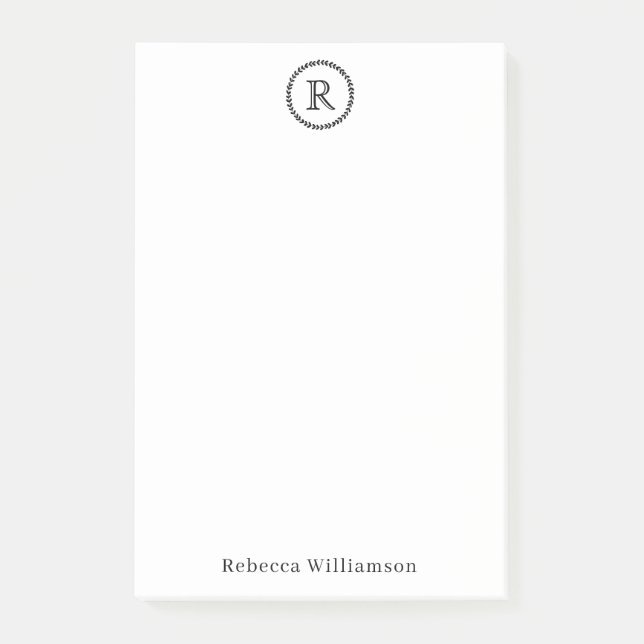 Enkel klassisk Modern, svart, rustiskt andningsmon Post-it Block (Framsida)