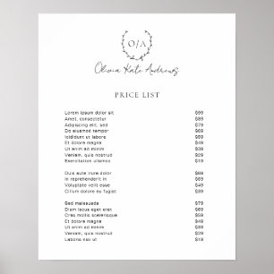 Enkel Klassisk Monogram Krans Elegant Poster