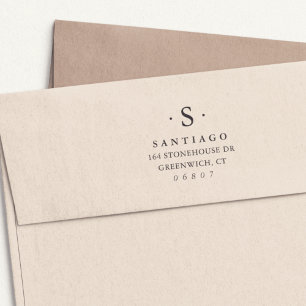 Enkel klassisk monogramReturadress Självfärgande Stämpel